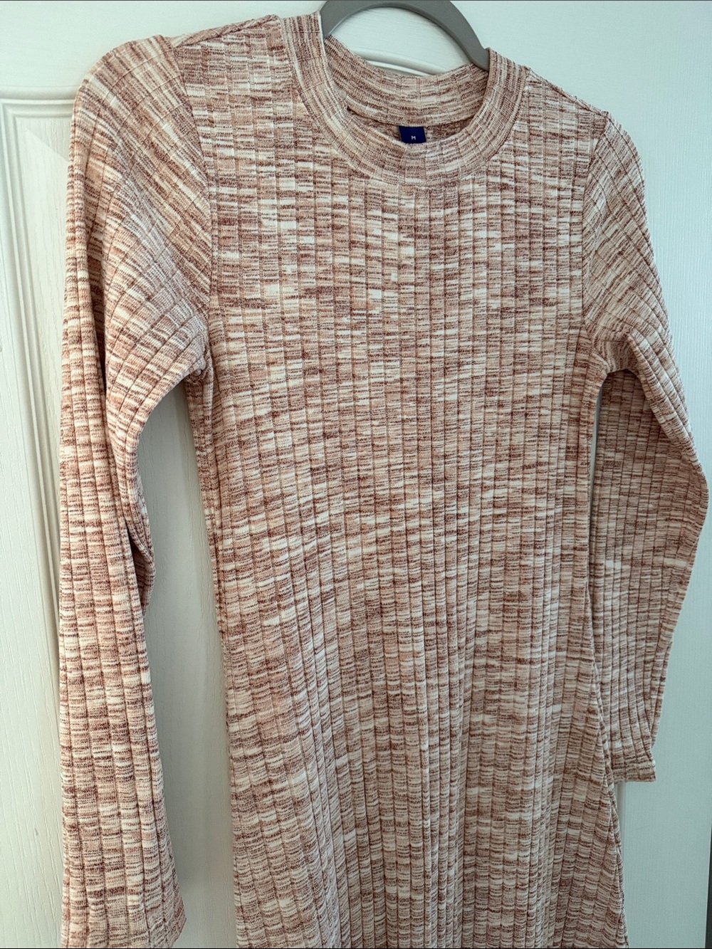 Old Navy Ribbed Maxi Sweater Dress in Mauve and Cream